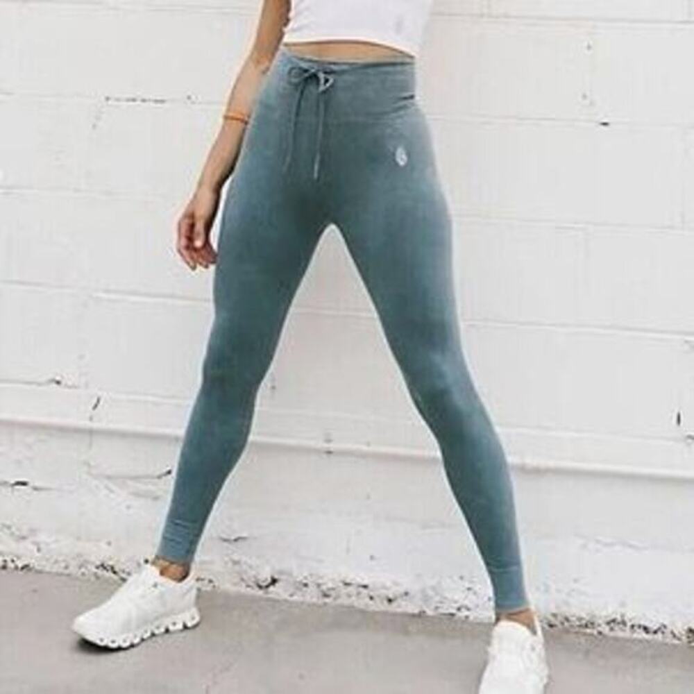 free people‎ movement blue gray ribbed leggings M/L